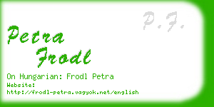 petra frodl business card